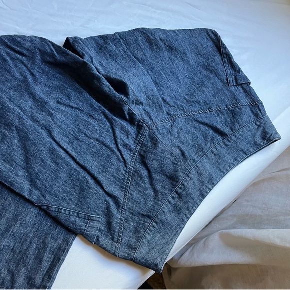 BABETTE SF blue denim wide straight leg cropped jeans - Picture 3 of 4